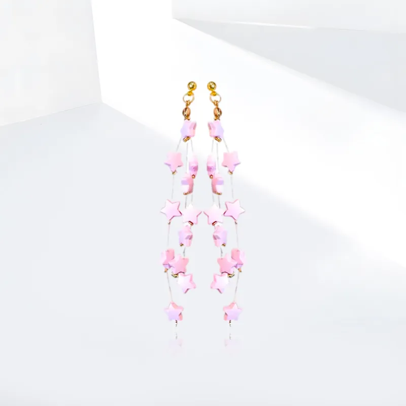 Shiban Alloy Acrylic Earrings Women's-2