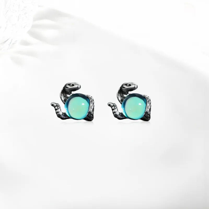 Shiban Colored Glaze Stud Earrings Unisex-3