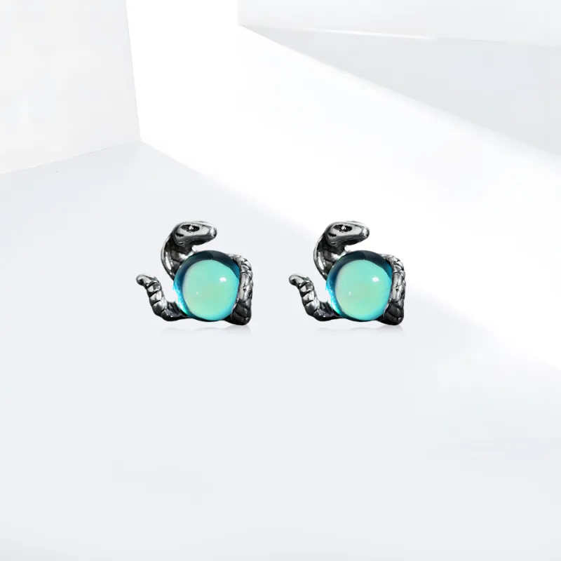 Shiban Colored Glaze Stud Earrings Unisex-2