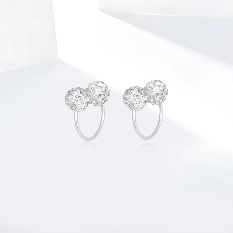 Shiban S999 Silver/zircon Clip On Earrings Unisex-3