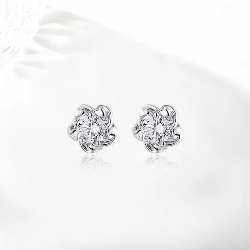 Shiban S925 Silver Stud Earrings Unisex-2