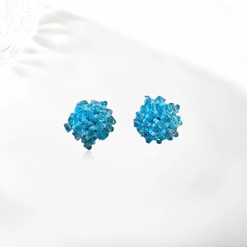 Shiban Black Gold Stud Earrings Women's-2