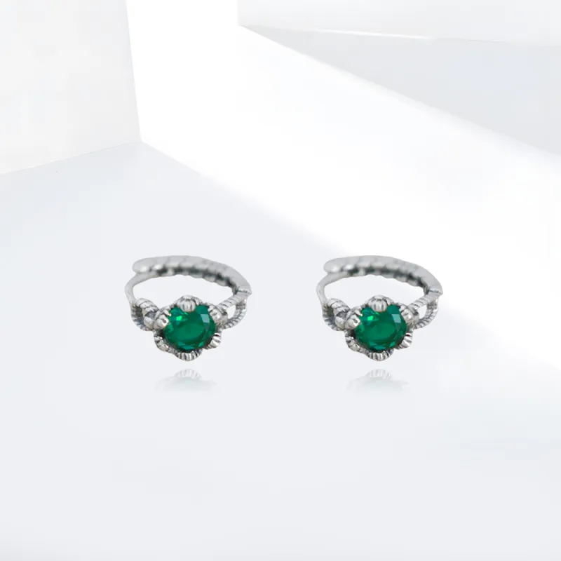 Shiban Copper Zircon Earrings Women's-1