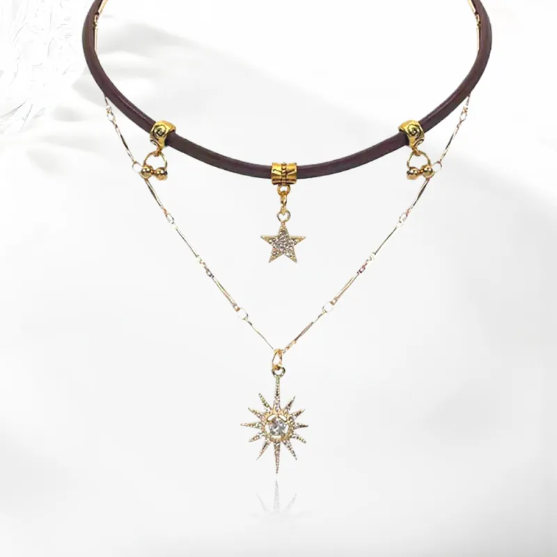 Shiban Leather/Alloy Necklaces Unisex-2