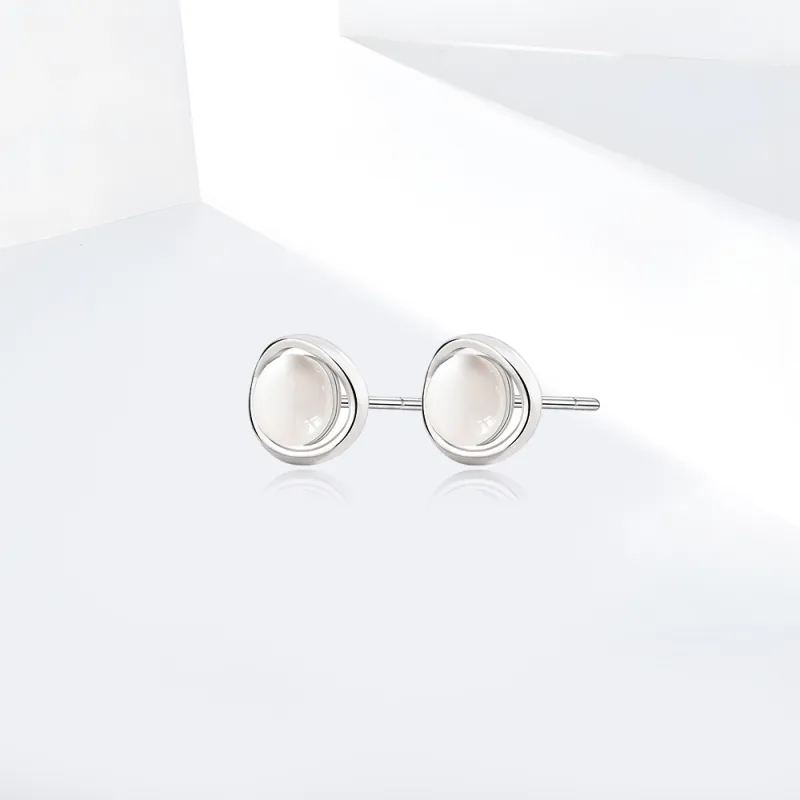 Shiban S999 Fine Silver Stud Earrings Unisex-1