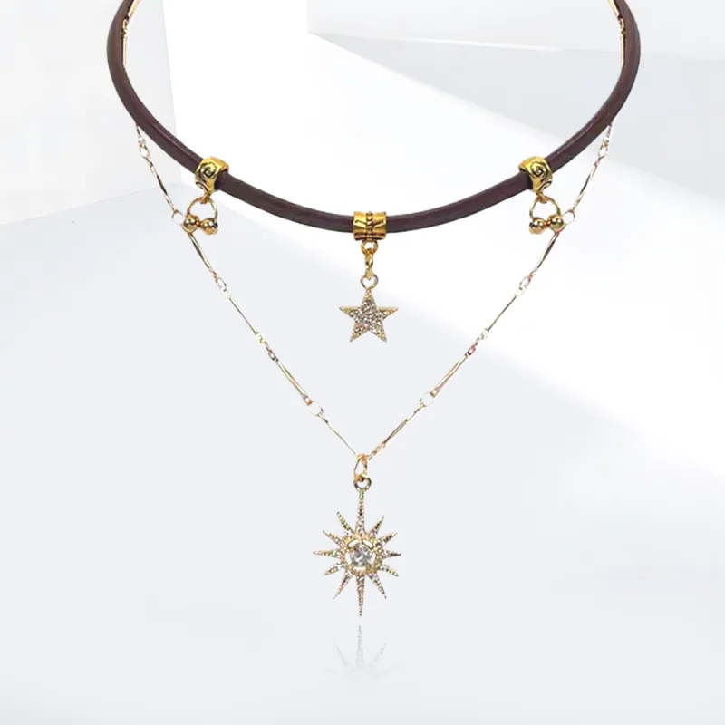 Shiban Leather/Alloy Necklaces Unisex-1