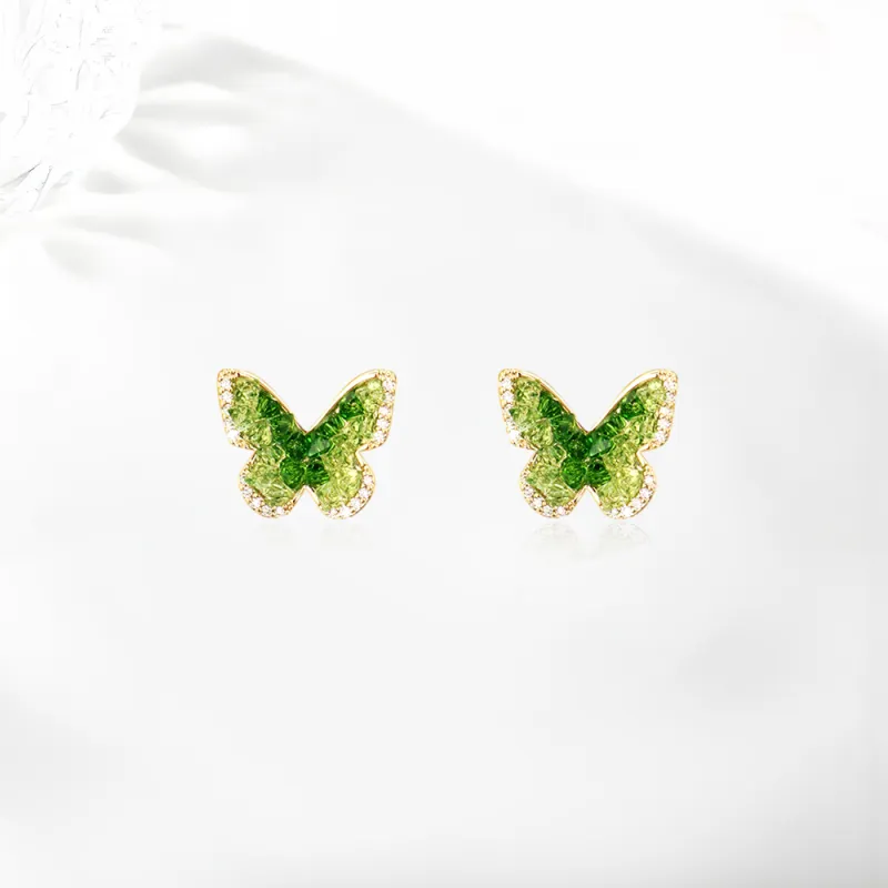Shiban Faux Crystal Stud Earrings Unisex-2