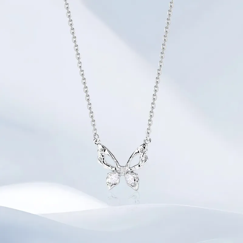 Shiban S999 Silver Zircon Necklaces Women's-1