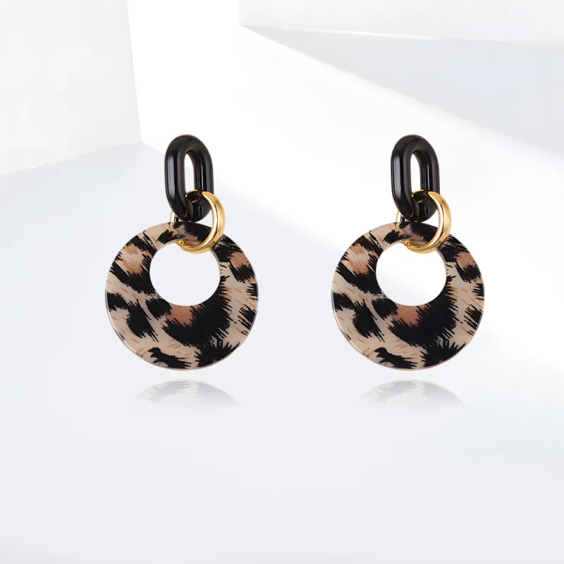 Shiban Alloy/Acrylic Earrings Women's-2