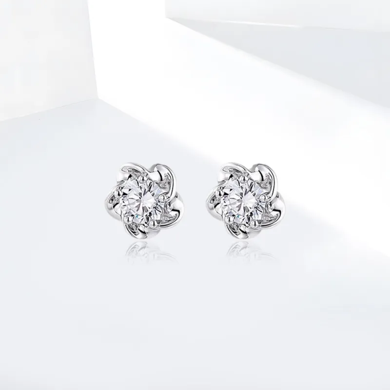 Shiban S925 Silver Stud Earrings Unisex-1