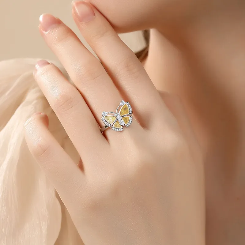 WINY 925 Sterling Silver Rings Women's Silver Yellow Color Separation-1