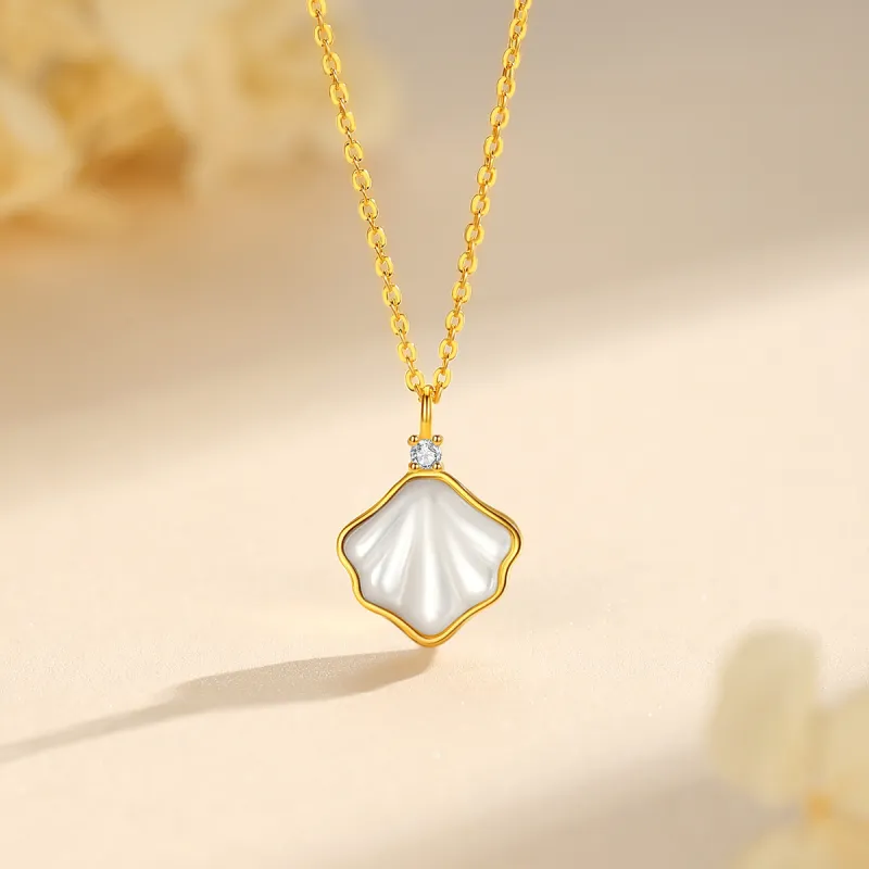 WINY 999 Fine Silver Moissanite Necklaces Women's Gold, Silver-6