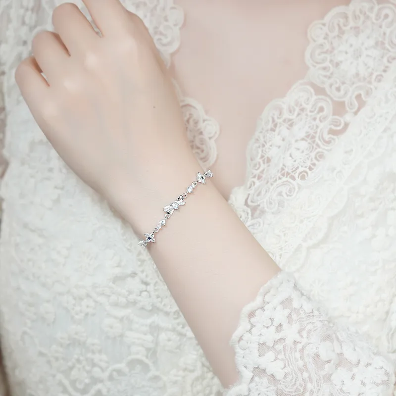 WINY 925 Sterling Silver Adjustable Bracelet Women's Silver-4