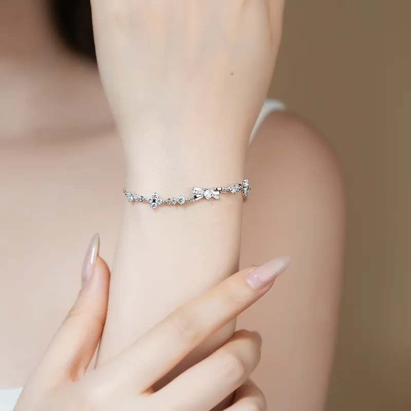 WINY 925 Sterling Silver Adjustable Bracelet Women's Silver-5