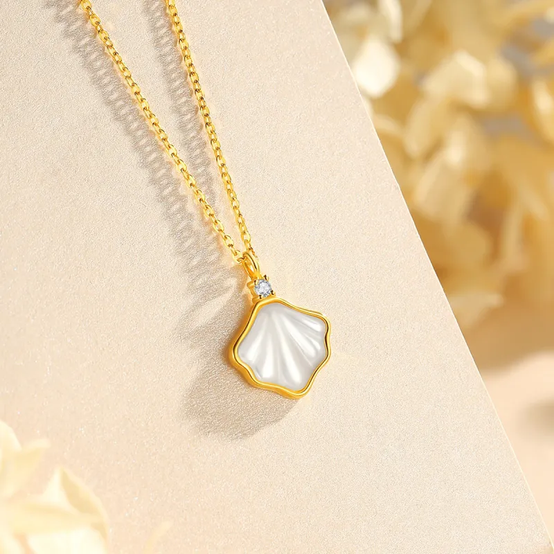 WINY 999 Fine Silver Moissanite Necklaces Women's Gold, Silver-9