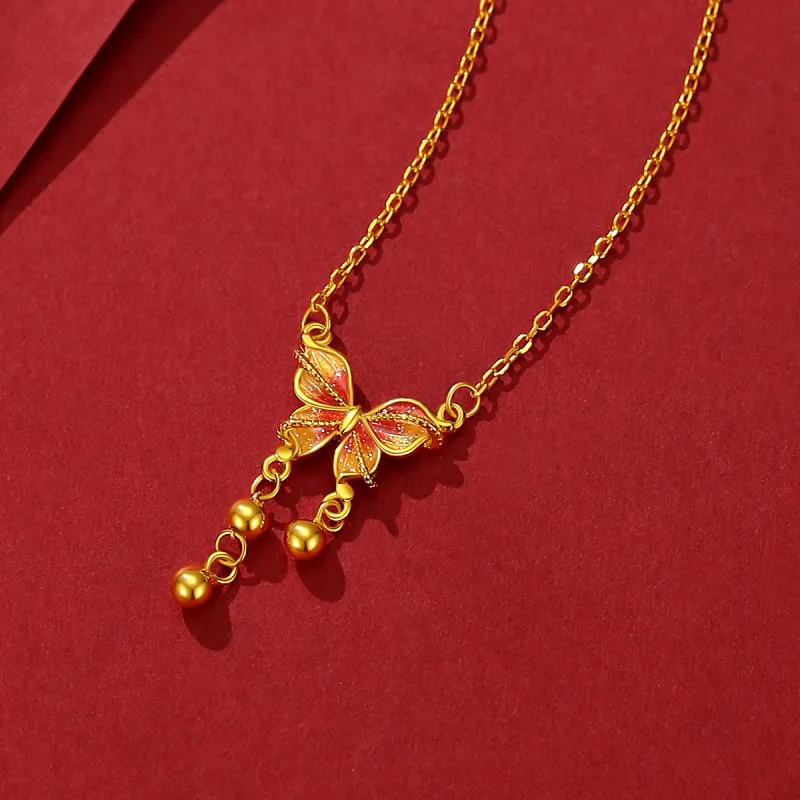 WINY 925 Sterling Silver Material Necklace Glue Drip Craft, Niche Design Feel, Gift Box Set Women's Gold-1