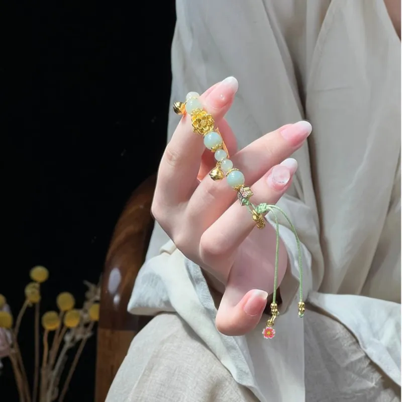 WINY Hetian Jade Bangles Pale Greenish White Jade Women's-4