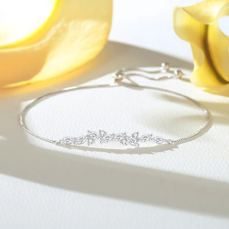 WINY 925 Silver Synthetic Cubic Zirconia Bracelets Women's Silver-1