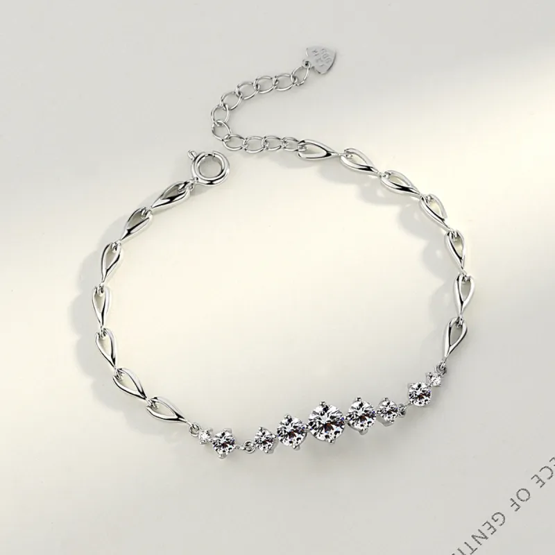 WINY 999 Fine Silver, Synthetic Cubic Zirconia Bracelets Women's Silver-1