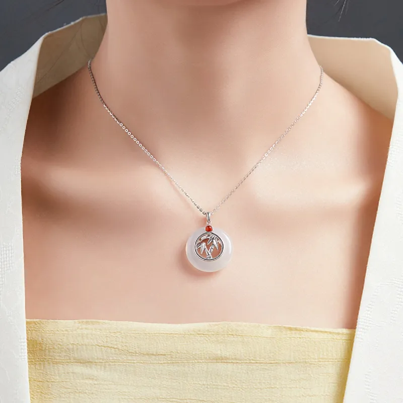 WINY Chalcedony Agate With Certificate, Adjustable Necklace, Mom Peaceful Buckle, Gift Box Set Women's-4