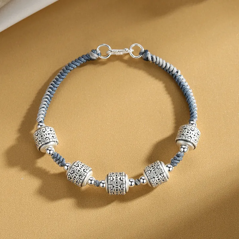 WINY 999 Fine Silver Bracelets Women's Black Gray-1