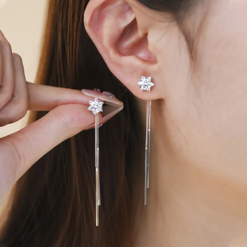 WINY 999 Fine Silver Drop Earrings Women's-1
