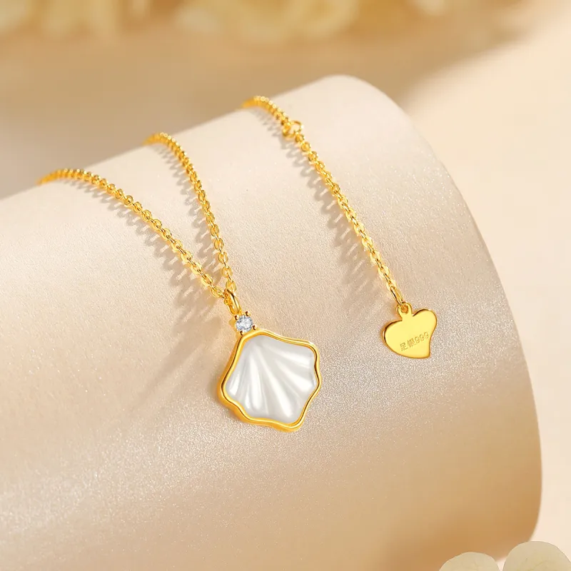 WINY 999 Fine Silver Moissanite Necklaces Women's Gold, Silver-8