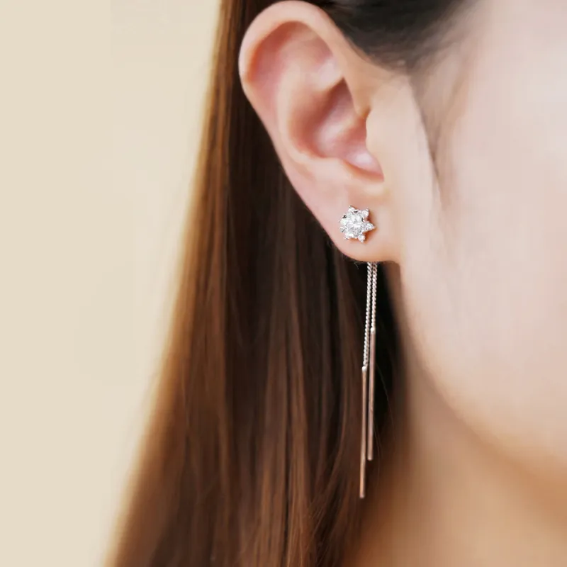 WINY 999 Fine Silver Drop Earrings Women's-2