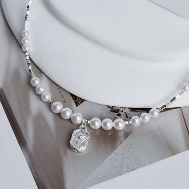 WINY 925 Sterling Silver Necklaces Women's Silver, White-4
