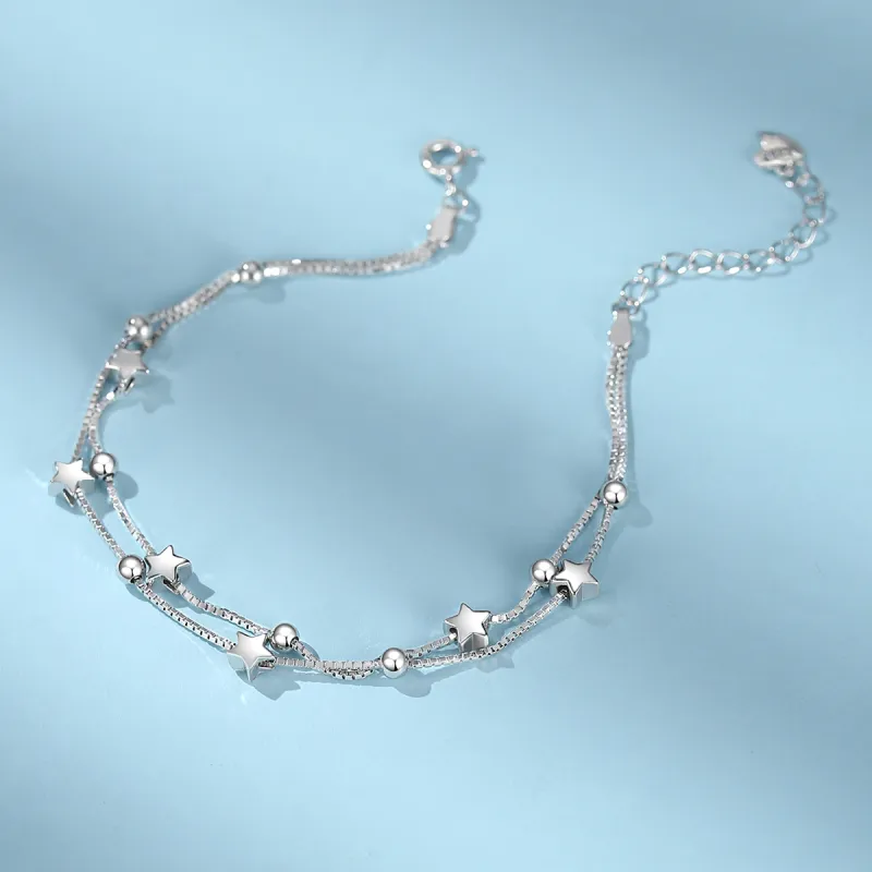 WINY 925 Sterling Silver Bracelets Women's Silver-3