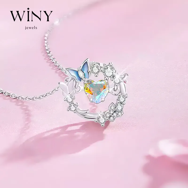 WINY 925 Sterling Silver Necklaces Women's Silver-1