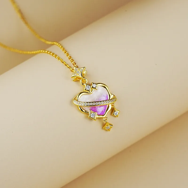 WINY 925 Sterling Silver Necklaces Women's Pink-1