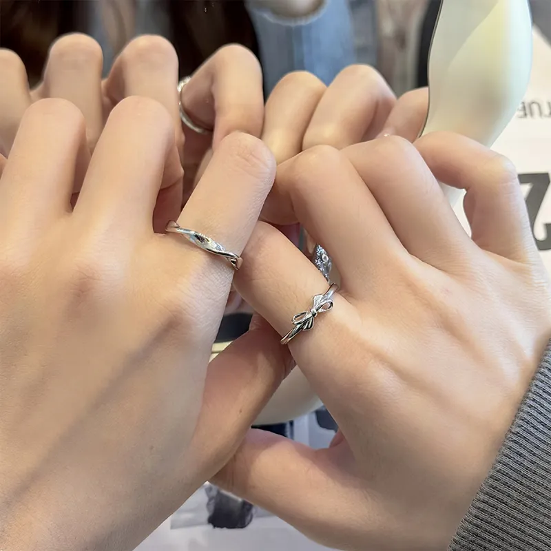 WINY 925 Sterling Silver Rings Unisex Silver-3