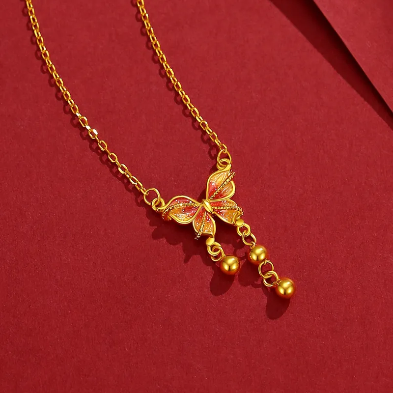 WINY 925 Sterling Silver Material Necklace Glue Drip Craft, Niche Design Feel, Gift Box Set Women's Gold-4
