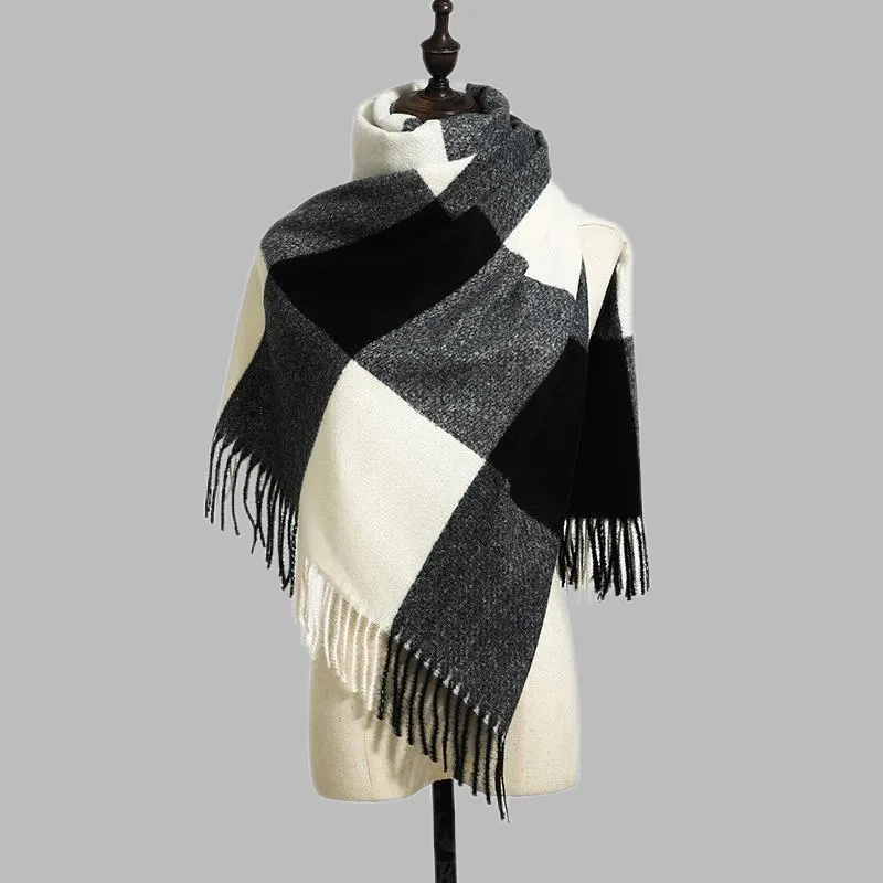 EEEENO Polyester Knit Scarves Unisex-1