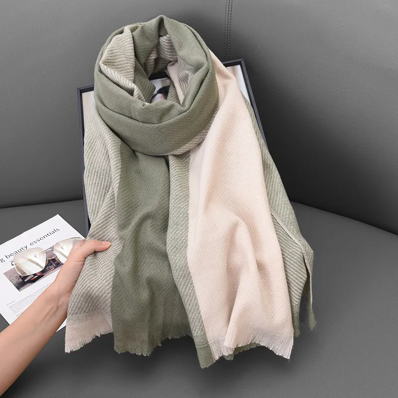 EEEENO Polyester Knit Scarves Unisex-13