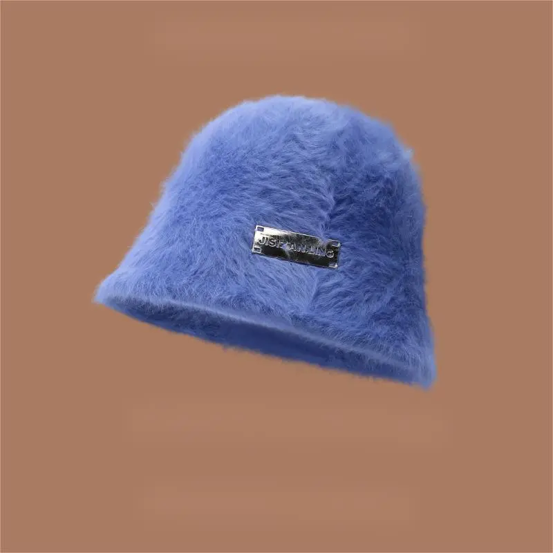 EEEENO Imitation Rabbit Fur Blend Bucket Hats Women's-26