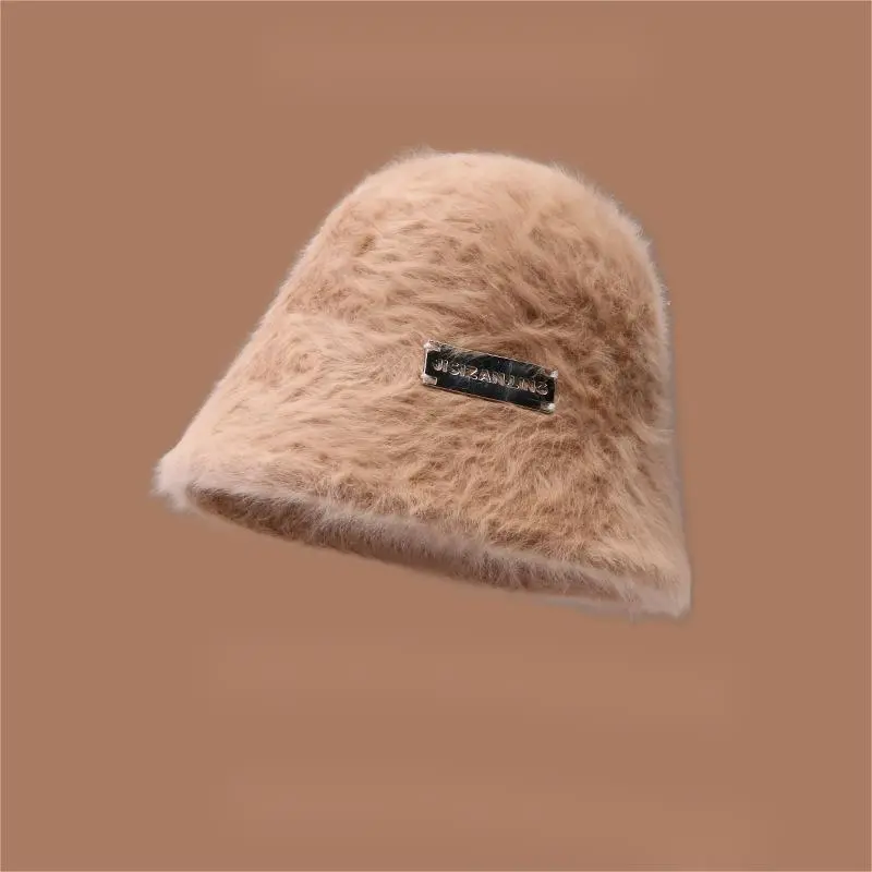 EEEENO Imitation Rabbit Fur Blend Bucket Hats Women's-14