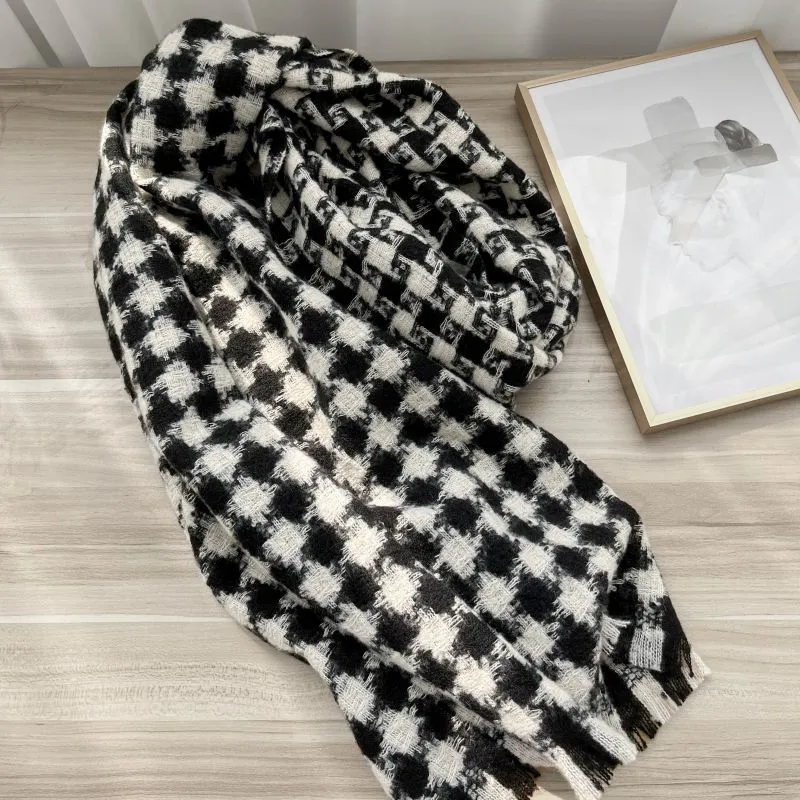 EEEENO Polyester Knit Scarves Unisex-1