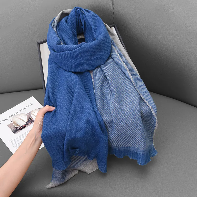 EEEENO Polyester Knit Scarves Unisex-1