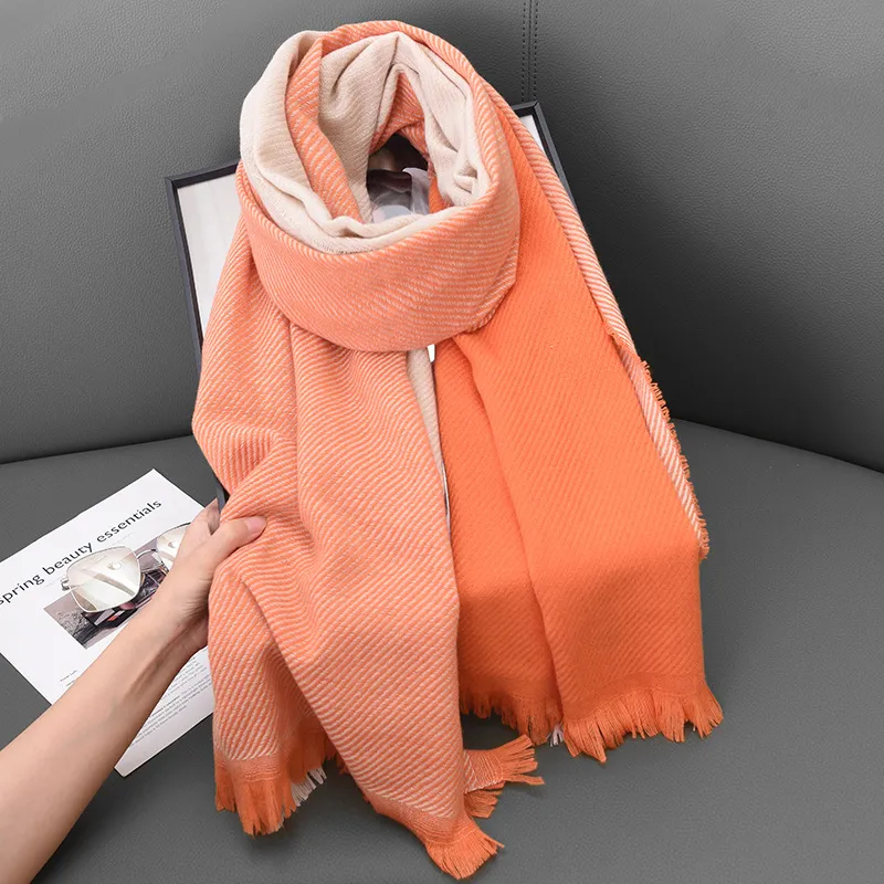 EEEENO Polyester Knit Scarves Unisex-3