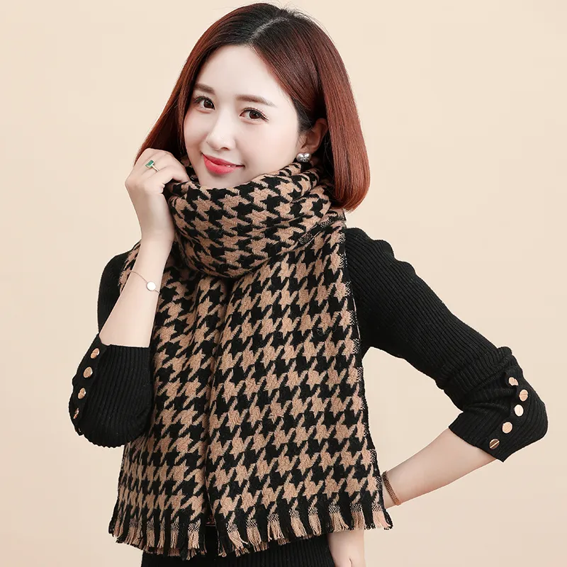 EEEENO 100% Lambswool Knit Scarves Unisex-9