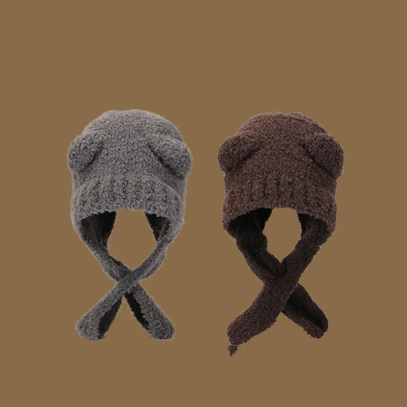 EEEENO Teddy Fleece Beanies Unisex-11