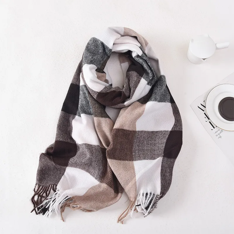 EEEENO Polyester Knit Scarves Unisex-1