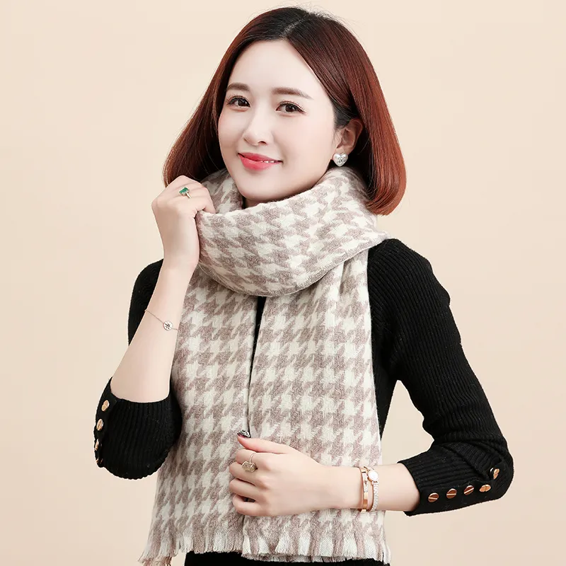 EEEENO 100% Lambswool Knit Scarves Unisex-1