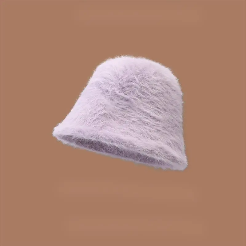 EEEENO Imitation Rabbit Fur Blend Bucket Hats Women's-20