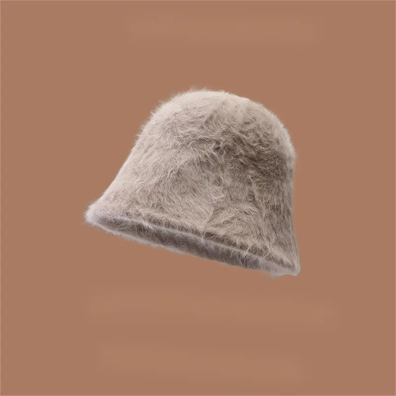 EEEENO Imitation Rabbit Fur Blend Bucket Hats Women's-16