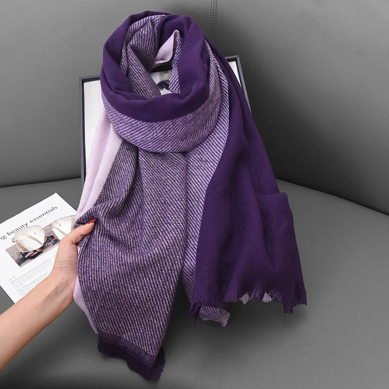 EEEENO Polyester Knit Scarves Unisex-15