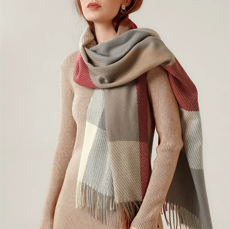 EEEENO Polyester Knit Scarves Unisex-3