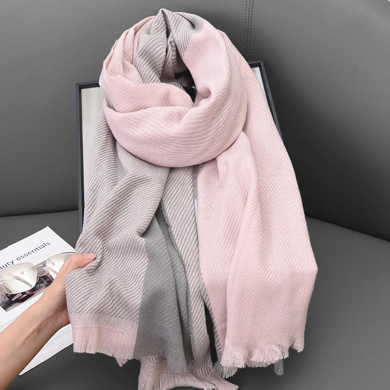 EEEENO Polyester Knit Scarves Unisex-5